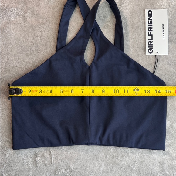 NWT Girlfriend Collective Becca X Neck Bra Blue Size Large - Picture 7 of 11